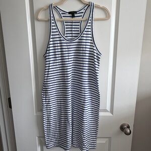 J. Crew Nautical Blue and White Striped Tank